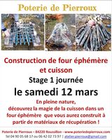 Stage Construction de four éphémère et cuisson à Roussillon (84) - Poterie de Pierroux le 12 mars 2016