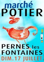 Marché potier de Pernes les Fontaines (Vaucluse) le dimanche 17 juillet 2016 - Céramique et poterie