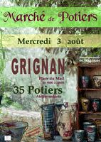 Marché potier de Grignan (Drôme) le 3 août 2016 - céramique et poterie