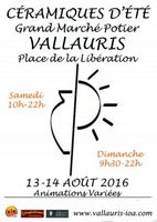 Marché potier à Vallauris (Alpes Maritimes) les 13 et 14 août 2016 - Céramique d'été