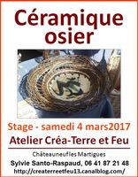 Stage céramique-osier à l'atelier Créa-Terre et Feu (Châteauneuf les Martigues) - le 4 mars 2017