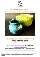 Stage de poterie enfants à Marseille, les 14/15 février, et 16/17 février 2017- céramique