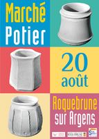 Marché potier de Roquebrune sur Argens (Var) le 20 août 2017, céramique et poterie, animations, démonstrations