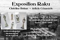 Exposition Céramique raku, Christine Boban, à Gourdon du 23 au 29 juin 2017, (Alpes Maritimes)