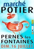Marché potier de Pernes les Fontaines (Vaucluse) le 16 juillet 2017 - ceramique et poterie