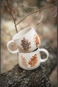 Mug &quot;feuilles de chêne&quot;